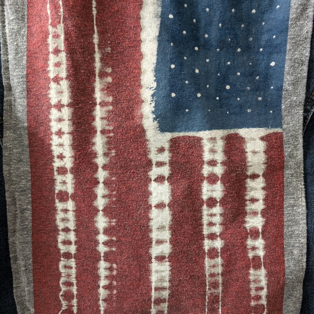 American flag upcycled denim jacket - Picture 2 of 3